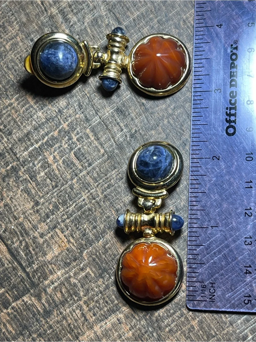 80’s FR Francesca Romana Gold Tone ClipOn Earrings Couture Door knocker